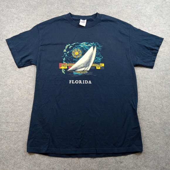 tennessee river Other - Tennessee River Shirt Mens Large Navy Graphic Florida Sailboat Cotton Beach Tee